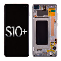 OLED Screen Digitizer with Frame Replacement  for Samsung Galaxy S10 Plus G975F (Service Pack)  - Silver PH-LCD-SS-00253BKSL