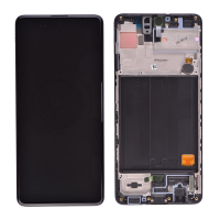 OLED Screen Display with Digitizer and Bezel Frame for Samsung Galaxy A51 2019 A515F (Refurbished) - Prism Crush Black (With Finger Print Sensor) PH-LCD-SS-002893BKBK