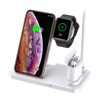 4 in 1 Foldable Wireless Charger for Apple Watch/ Apple Pencil/ AirPods/ iPhone - White EI-CH-IP-00002WH
