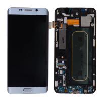 LCD Screen Display with Digitizer Touch Panel and Bezel Frame for Samsung Galaxy S6 Edge+ Plus G928F/G928A (Service Pack) - Silver Titanium PH-LCD-SS-00171SL