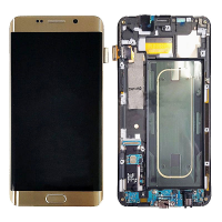 LCD Screen Display with Digitizer Touch Panel and Bezel Frame for Samsung Galaxy S6 Edge+ Plus G928F/G928A (Service Pack) - Gold Platinum PH-LCD-SS-00171GD