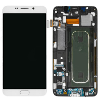 LCD Screen Display with Digitizer Touch Panel and Bezel Frame for Samsung Galaxy S6 Edge+ Plus G928F/G928A (Service Pack) - White Pearl PH-LCD-SS-00171WH