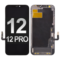 Soft OLED Screen Digitizer Assembly With Frame for iPhone 12/ 12 Pro (FOG) - Black PH-LCD-IP-001063BKA