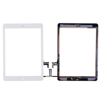 Touch Screen Digitizer With Stickers,Home Button and Home Button Flex Cable for iPad Air-White PH-TOU-IP-00027WH