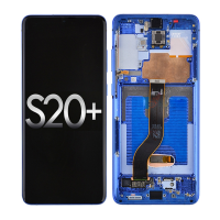 PH-LCD-SS-002853DBF OLED Screen Digitizer with Frame Replacement for Samsung Galaxy S20 Plus G985/ S20 Plus 5G G986 - Aura Blue (Service Pack)