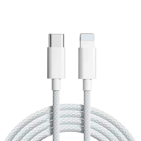3ft TPE+Nylon Type-C to 8 Pin Fast Charging Data Cable (20-27W) - Gray EI-DA-IP-00009GY