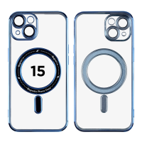 Magnetic Soft Phone Case for iPhone 15 - Blue MT-TC-IP-00057BU
