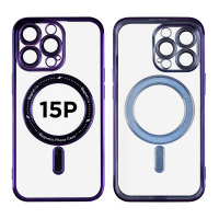 Magnetic Soft Phone Case for iPhone 15 Pro - Purple MT-TC-IP-00059PL