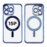 MT-TC-IP-00059BU Magnetic Soft Phone Case for iPhone 15 Pro - Blue