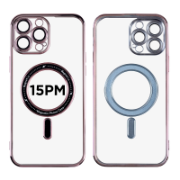 Magnetic Soft Phone Case for iPhone 15 Pro Max - Pink MT-TC-IP-00060PK