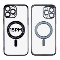 Magnetic Soft Phone Case for iPhone 15 Pro Max - Black MT-TC-IP-00060BK